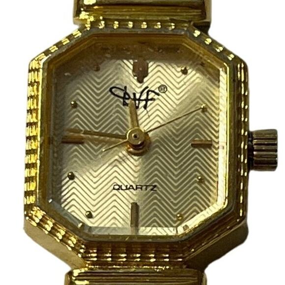 Diane Von Furstenberg Gold Plated Mesh Stainless Steel Watch Vintage untested - Picture 2 of 15